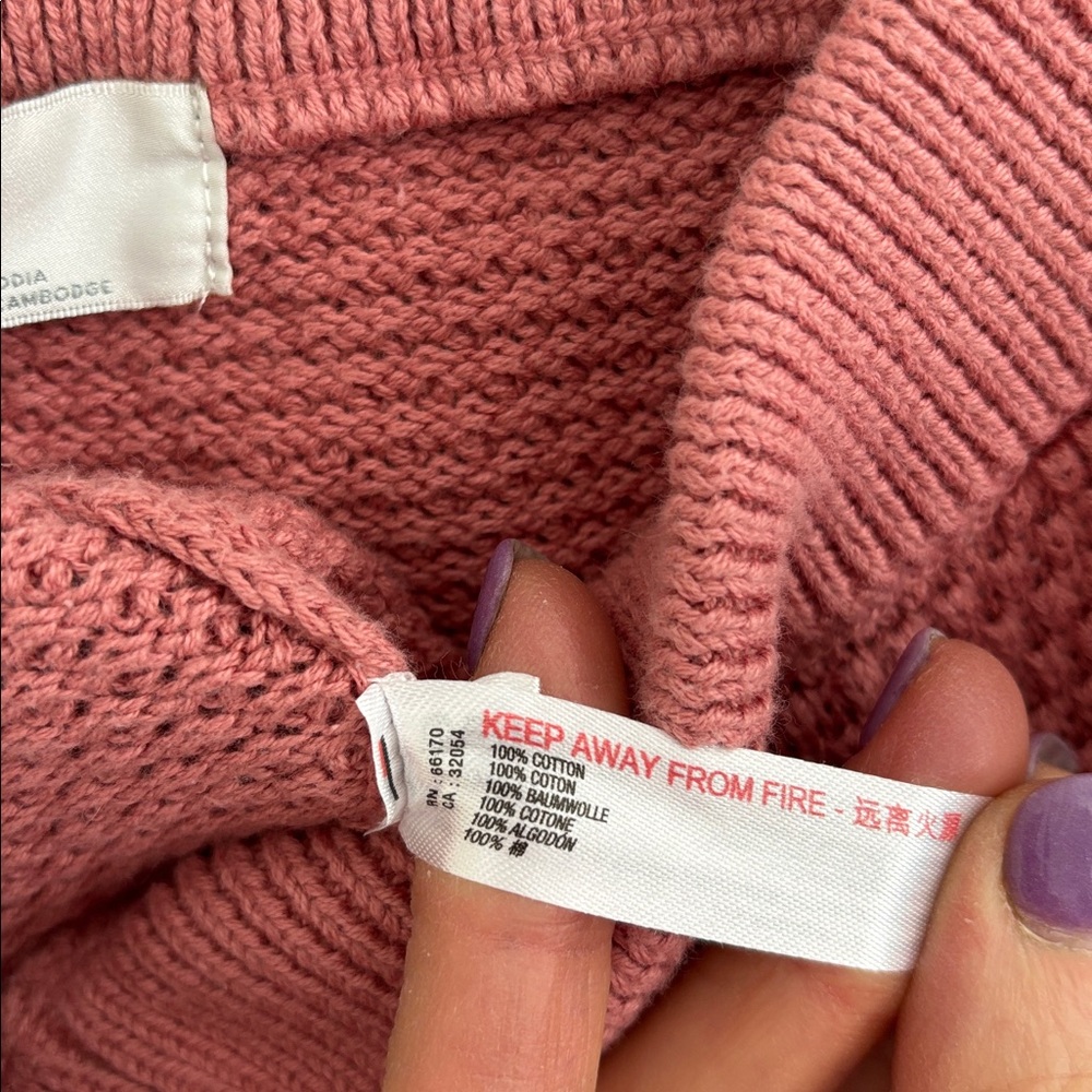 Free People Beach 100% Cotton Hailee Waffle Knit Rosie Pink Pants Size Large - Picture 7 of 10